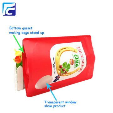 Standup foil chia túi bao bì hạt với cửa sổ