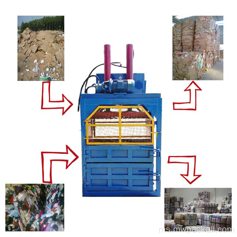 Mesin baling botol jenis menegak hidraulik/mesin baling plastik