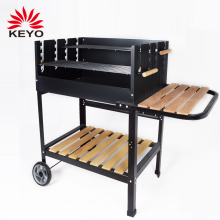 Black Color Bbq Adjustable Cooking Height Rectangular Barbeque Grill