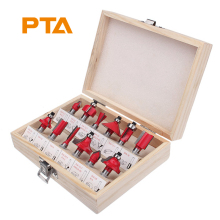 Wood Router Bit Set - 12pcs 1/4'' Shank Tungsten Carbide Bits in Wood Box