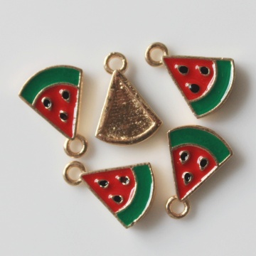 Groothandel Vergulde Watermeloen Slice Charms Emaille Zomer Fruit Slice Charms Hangers DIY Sieraden Maken Ambachten Geschenken: