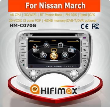 Hifimax car dvd player gps multimedia player for nissan march car dvd with car head units