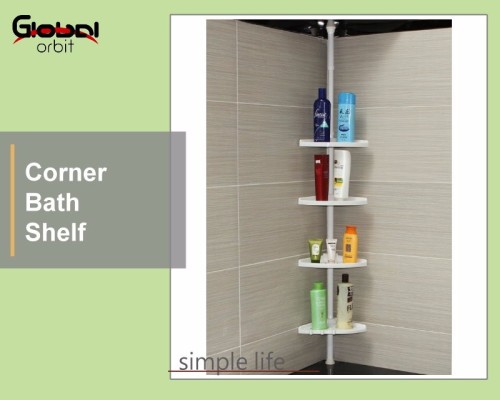 Telescopic Bathroom Corner Shower Shelf Rack 4 Tier Bath Storage Caddy Organizer