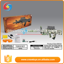 Friendly material plastic kids love gift soldier BO gun toy set