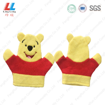 Pooh style animal children bath gloves