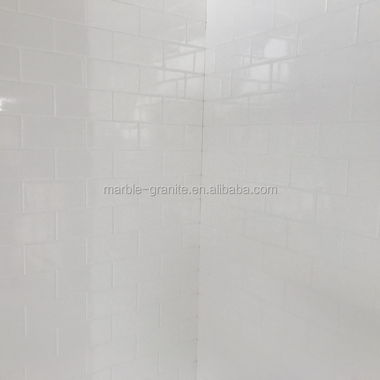 Solid Surface Sheet 3" x 8" Chevron Pattern Panel For Shower Wall Tub Surround