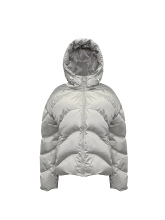 Women's silver short warm down jacket