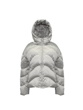Women's silver short warm down jacket