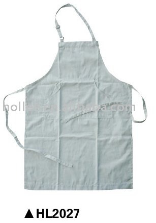 white 100% cotton kitchen apron