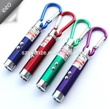 3 in 1 red Laser Pointer Key Ring LED Flashlight Mini Torch uv light