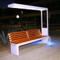 Banc de parc en aluminium pour la cour