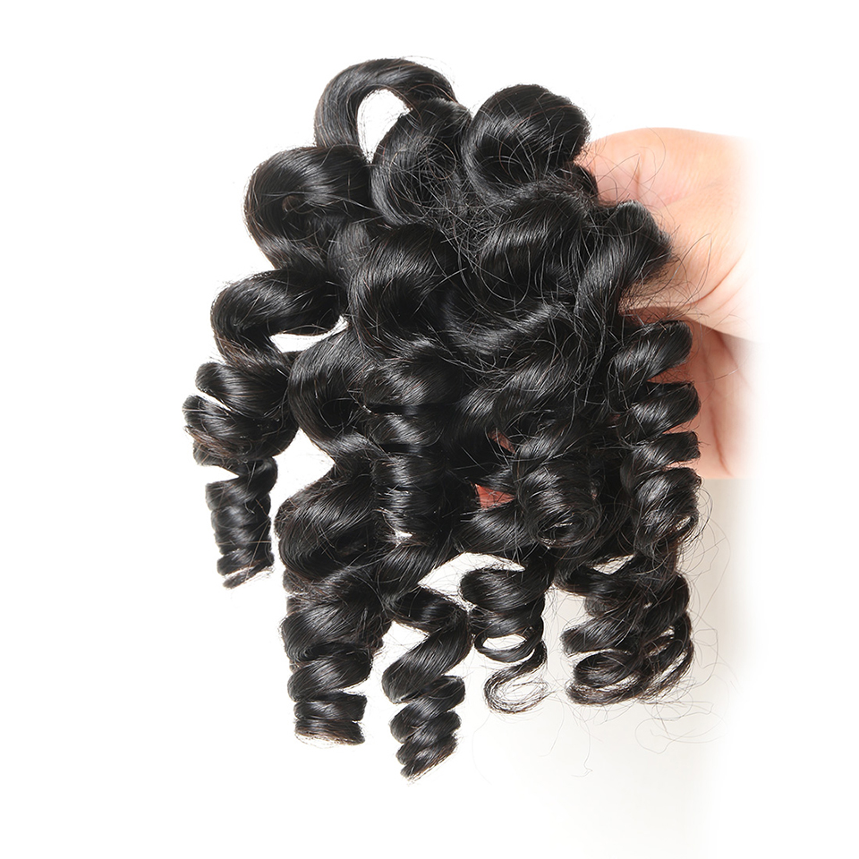 wholesale cheap factory price Virgin Peruvian Hair Fumi Hair Bundles short fumi curl human hair weave extensions