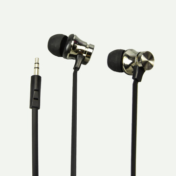 Großhandel Mobiltelefone Schwarze In-Ear-Stereo-Metall-Ohrhörer