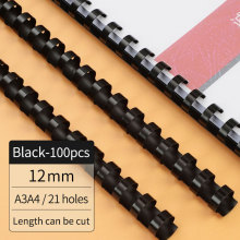 12mm Black Plastic Binding Comb for A4 Paper Notebook - 21 Rings Spiral Coil Binding