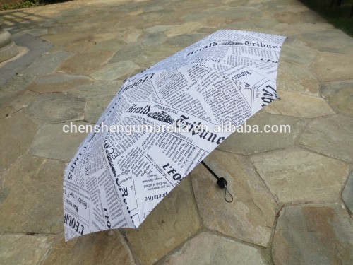 fold newspaper print umbrella