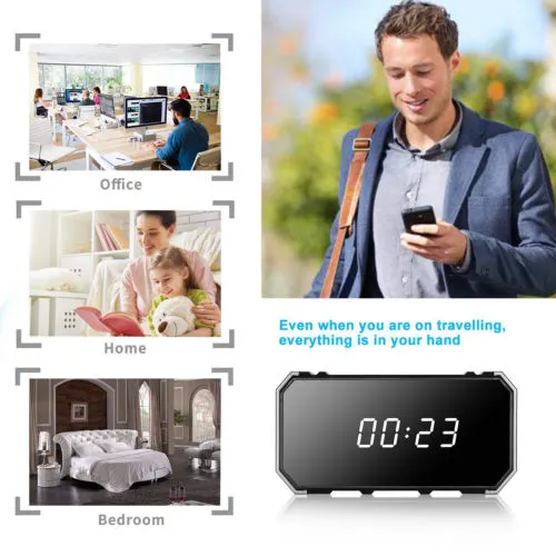 New! 4K WiFi IR Night Vision Motion Security Alarm Clock Nanny Camera DVR