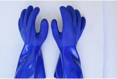 pvc coated gloves with Bule Colour