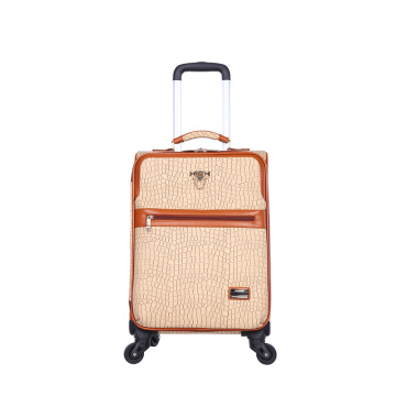 Simple PU leather luggage with silence wheels