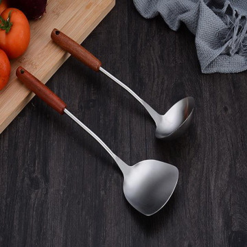 Kitchen Gadget Stainless Steel Spatula Wooden Handle