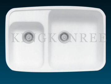 Composite Acrylic Undermount Sink Kitchen Double Sink Solid Surface / Solid Surface Sinks