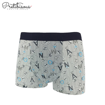 Letter pattern stretch boxers men wearing panties