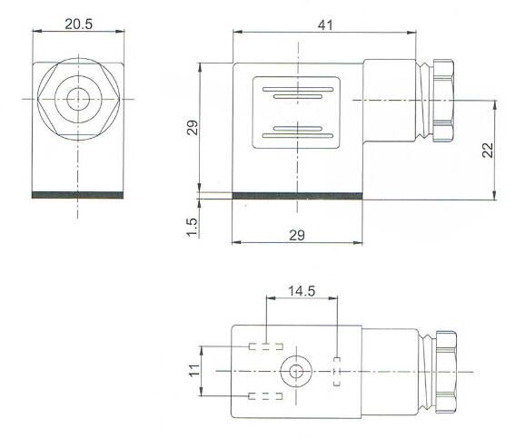 Dimension of DIN43650B Soelnoid Valve Connector: