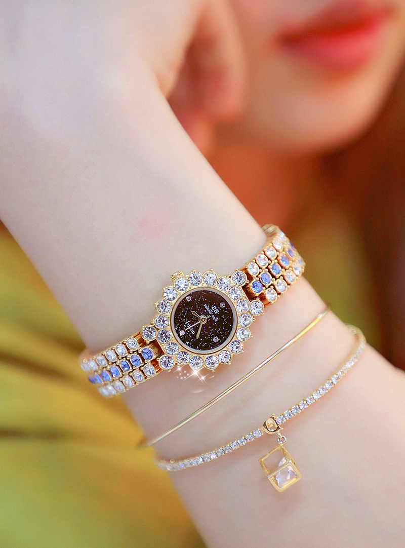 BS 2019 New Hot Quartz Casual Ladies wristwatch High-end Linked List Custom Full Diamond Women's Watch FA1580