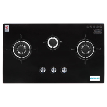 3-Burner Glass Hob Gas Terbina dalam