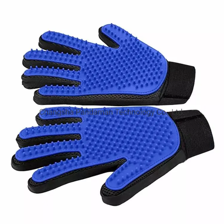 Pet Grooming Gloves Gentle Deshedding Brush Glove Efficient Pet Hair Remover Mitt Enhanced Five Finger Design