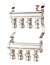 Stainless steel separator hydronic water distribution manifold under floor heating
