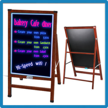 Outdoor application stand independently flashing neon sign led message writing board glowing illuminated led writing menu board