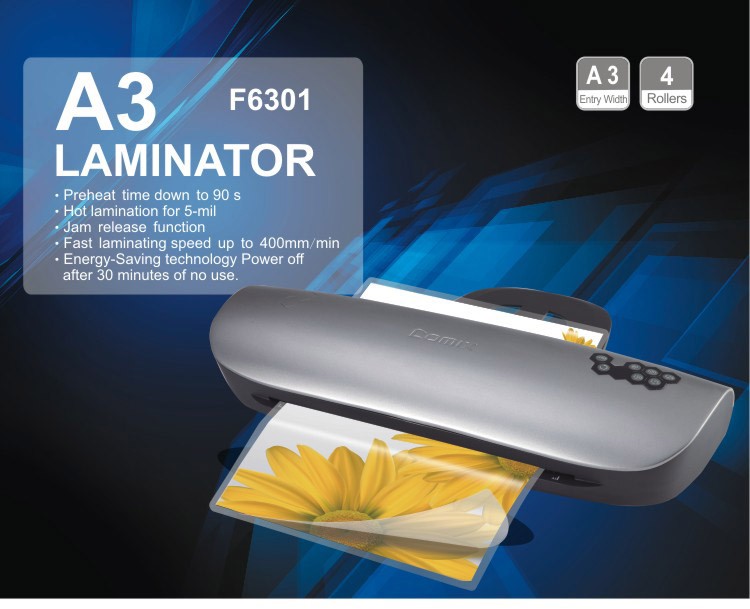 high quality 4 roller A3 laminator,cold hot laminator