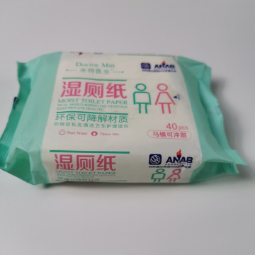 ฆ่าเชื้อ OEM Toilet Flushable Wipes