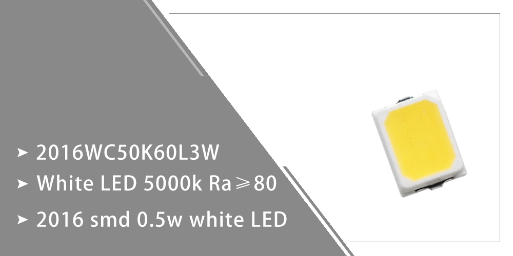 2016WC50K60L3W Super Bright SMD 2016 LED daylight White led 5000-5500K 150mA