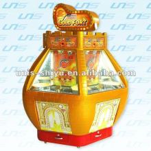 UNIS amusement park equipment Gold Fort kids token operated coin pusher lottery machine