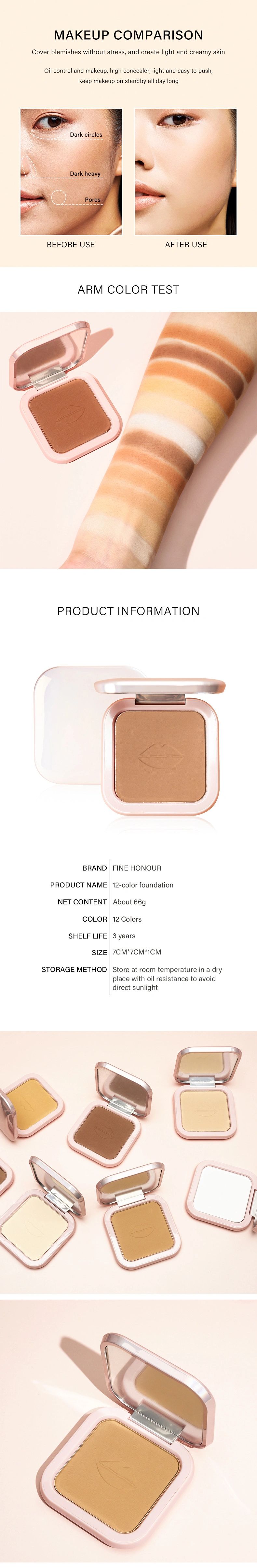 Hot Selling Private Label Cosmetics Bronzer Powder Face Makeup Foundation