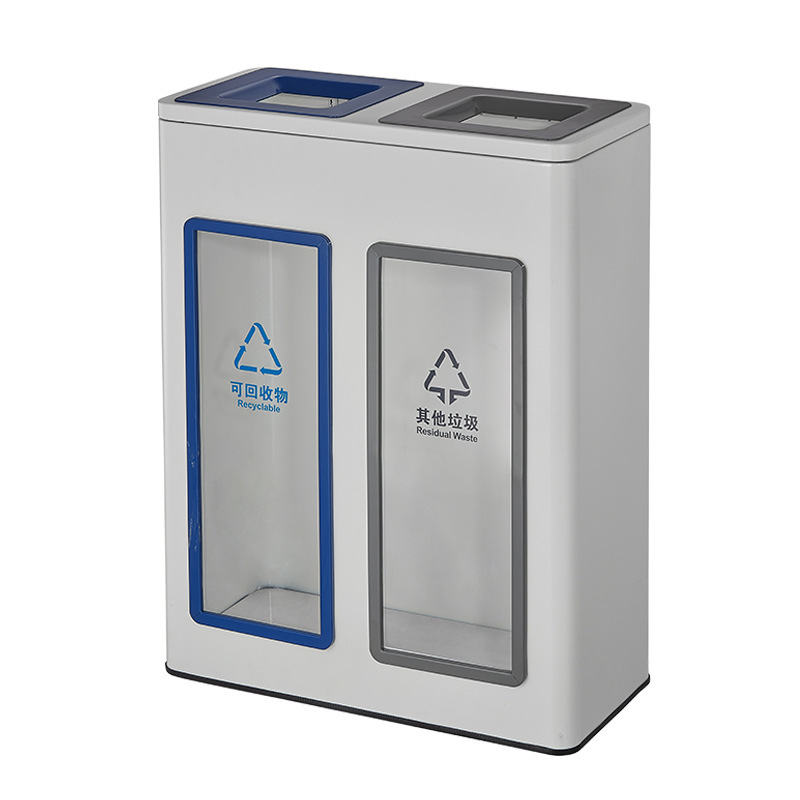 Wholesale Commercial Creative Square Metal Waste Bin For Shopping Mall