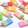 Kawaii Gradient Color Resin Popsicle Charm For Scrapbooking Decoration Crafts Hair Bow Center Earring Necklace Pendant