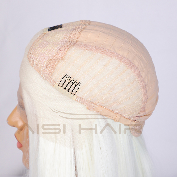 Aisi Hair Top Quality Long Silky Straight White Wig 26 Inch Long Swiss Lace Wigs Synthetic Lace Frontal Wigs For Black Women