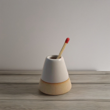 Cone Shape Ceramic Match Holder with Striker Pot Container