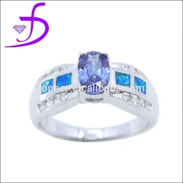 925 Silver Jewelry Opal Ring rainbow moon stone tanzanite 925 silver ring