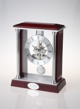 Rosewood Piano Finish Beveled Arch Desk Clock Desk Clocks
