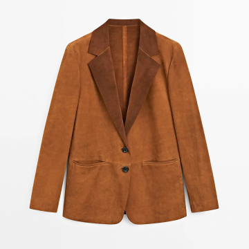 Women's flowing suede suit jacket