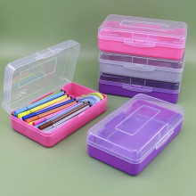 Weisheng PP Plastic Pencil Case Large Poly Pen Storage Container Custom Crayon Pencil Box with Organizer