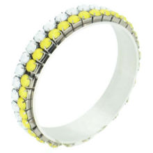 Yellow and White Stone Studded Fancy Studded Bangle with Crystals, OEM/ODM Services Provided
