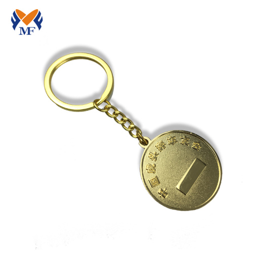 Metal Gold Enamel Coin Keychain Holder