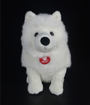 28cm Lifelike Samoyed Stuffed Toys Cute Simulation White Dog Plush Toy Puppy Plush Animals Toy Birthday Christmas Gifts
