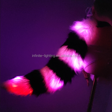 Wholesale Fluffy Fox Tail: Light-Up Mardi Gras Furry Faux Fur Fox Tail