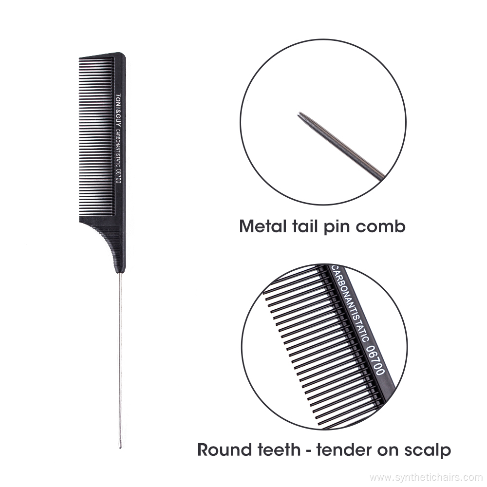 Carbon Fiber Stain Steel Teasing Pin Tail Comb