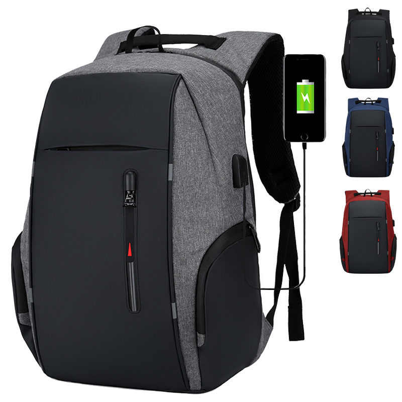 15,6 inch Backpack Backpack doanh nghiệp chống nước Polyester bền bỉ với Túi thể thao du lịch ngoài trời USB